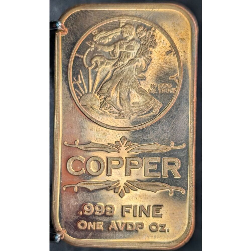 1 oz .999 Copper Bar • Walking Liberty • One Nation Under God